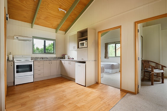 fully-equipped kitchen in large two-bedroom cottage