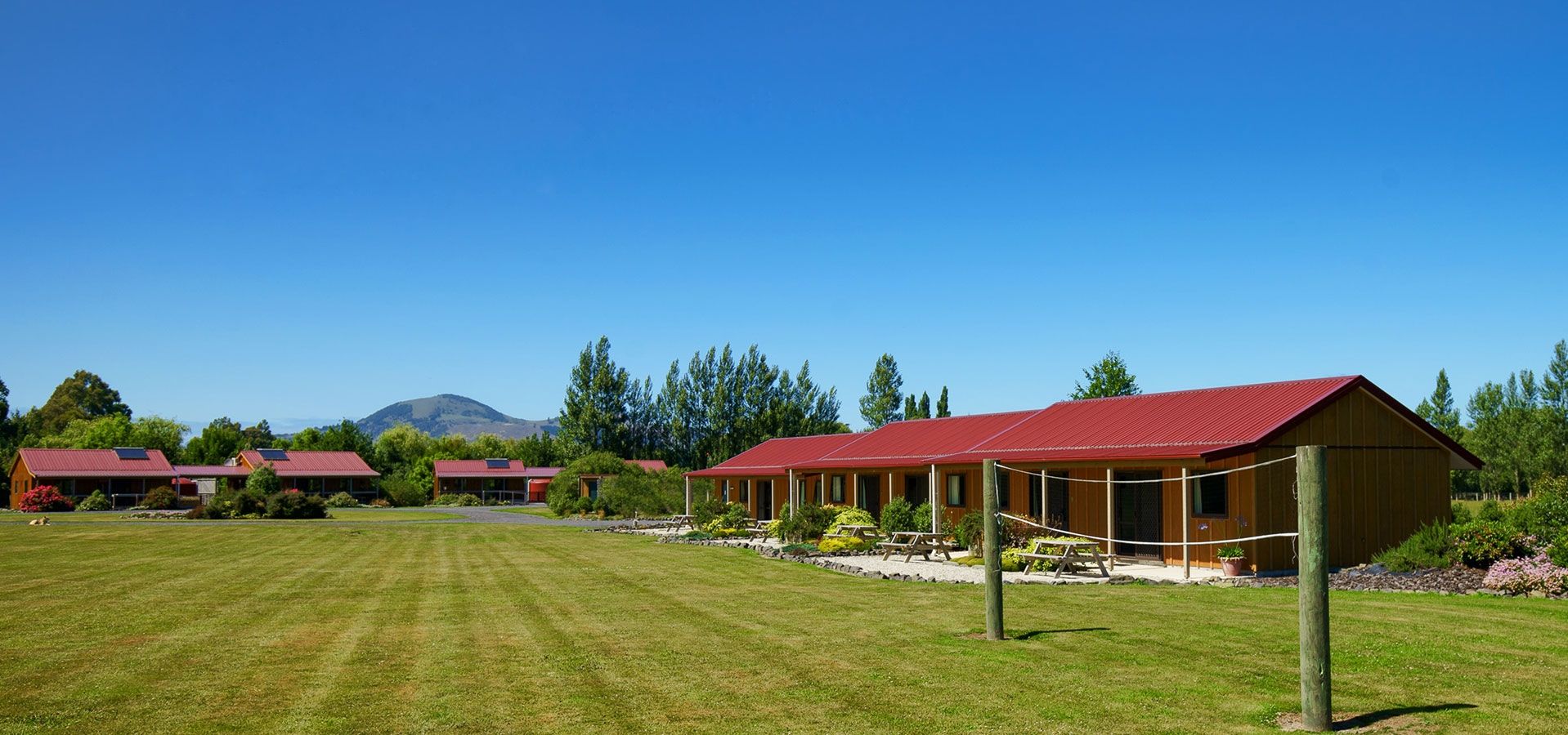 modern studio units and cottages with garden views